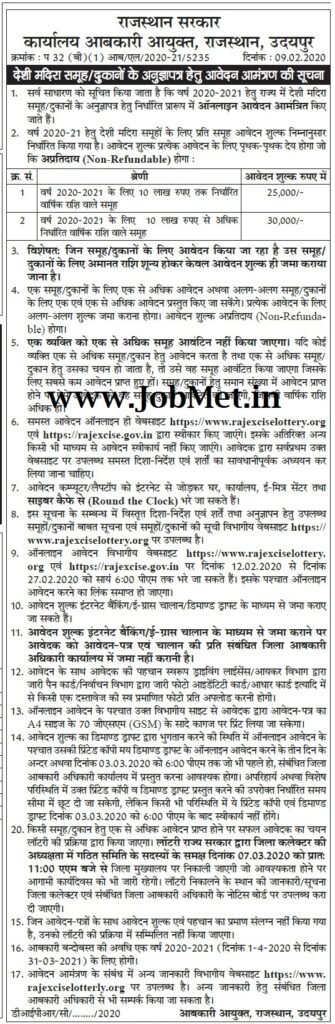 rajexciselottery.org - Rajasthan abkari vibhag wine shop online registration